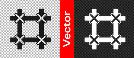Black Prison window icon isolated on transparent background. Vectorのイラスト素材