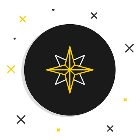 Line Wind rose icon isolated on white background. Compass icon for travel. Navigation design. Colorful outline concept. Vectorのイラスト素材