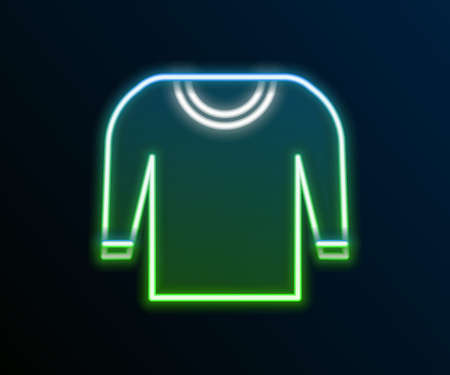 Glowing neon line Sweater icon isolated on black background. Pullover icon. Colorful outline concept. Vectorのイラスト素材
