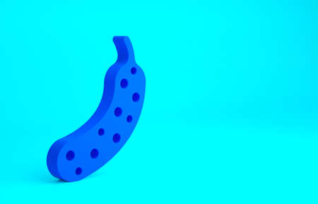 Blue Fresh cucumber icon isolated on blue background. Minimalism concept. 3d illustration 3D renderの写真素材
