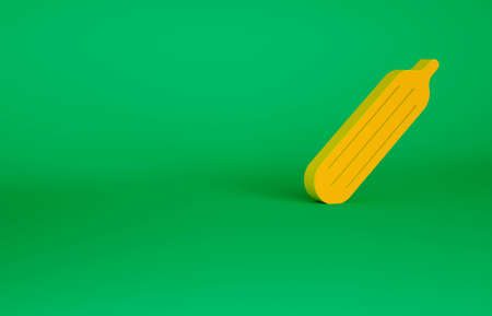 Orange Fresh cucumber icon isolated on green background. Minimalism concept. 3d illustration 3D renderの写真素材
