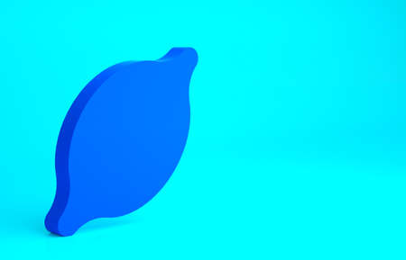 Blue Lemon icon isolated on blue background. Minimalism concept. 3d illustration 3D renderの写真素材