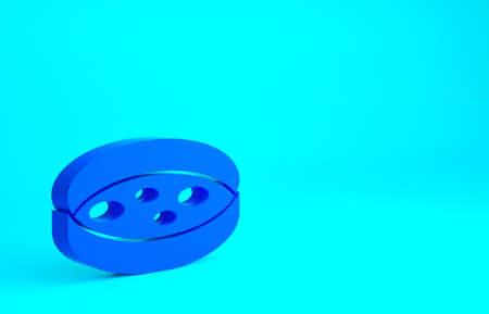 Blue Petri dish with bacteria icon isolated on blue background. Minimalism concept. 3d illustration 3D renderの写真素材