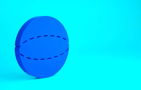Blue Geometric figure Sphere icon isolated on blue background. Abstract shape. Geometric ornament. Minimalism concept. 3d illustration 3D renderの写真素材
