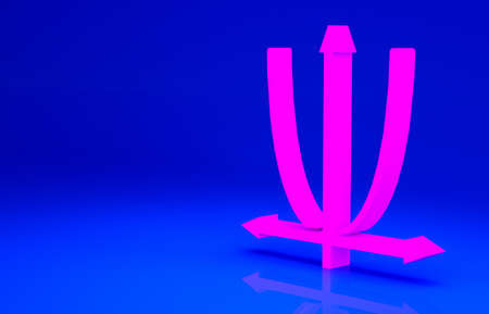 Pink Graph, schedule, chart, diagram, infographic icon isolated on blue background. Minimalism concept. 3d illustration 3D renderの写真素材