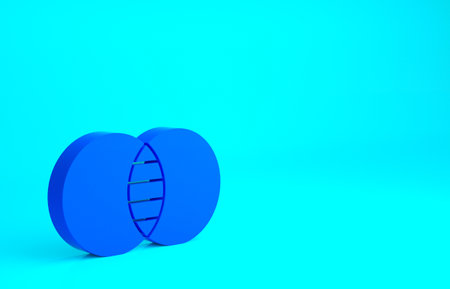 Blue Mathematics sets A and B icon isolated on blue background. Symmetric difference. Minimalism concept. 3d illustration 3D renderの写真素材