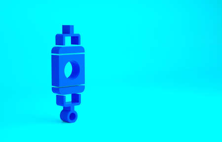 Blue Chinese paper lantern icon isolated on blue background. Minimalism concept. 3d illustration 3D...