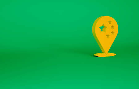 Orange China flag icon isolated on green background. Minimalism concept. 3d illustration 3D renderの写真素材