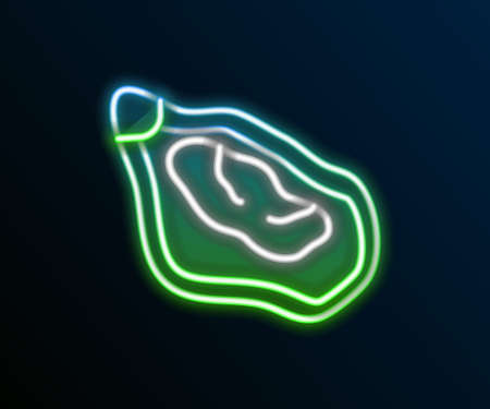 Glowing neon line Mussel icon isolated on black background. Fresh delicious seafood. Colorful outline concept. Vectorのイラスト素材