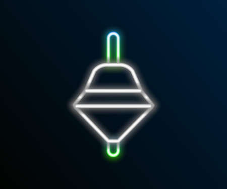 Glowing neon line Whirligig toy icon isolated on black background. Colorful outline concept. Vector