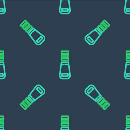 Line Zipper icon isolated seamless pattern on blue background. Vectorのイラスト素材