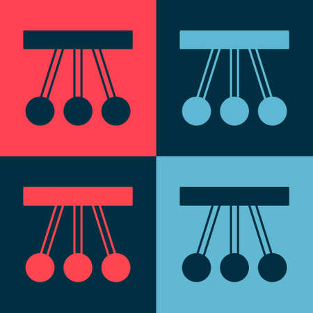 Pop art Pendulum icon isolated on color background. Newtons cradle. Vector