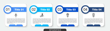 Set line Wind turbine, Plant hand, Light bulb with lightning and LED. Business infographic template. Vectorのイラスト素材