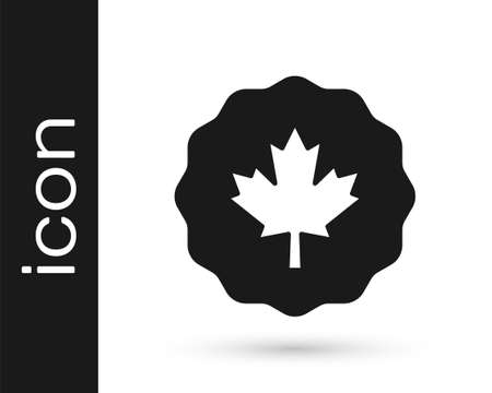 Black Canadian maple leaf icon isolated on white background. Canada symbol maple leaf. Vectorのイラスト素材