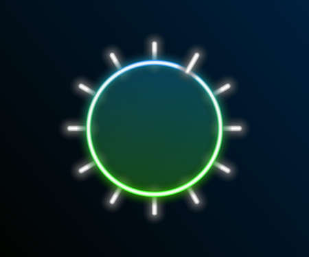 Glowing neon line Sun icon isolated on black background. Summer symbol. Good sunny day. Colorful outline concept. Vectorのイラスト素材