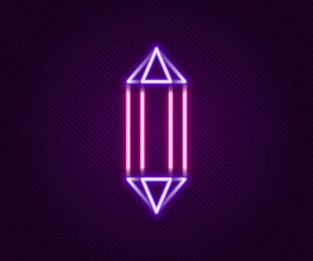 Glowing neon line Gem stone icon isolated on black background. Jewelry symbol. Diamond. Colorful outline concept. Vectorのイラスト素材
