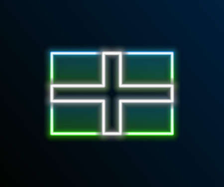 Glowing neon line Flag of England icon isolated on black background. Colorful outline concept. Vectorのイラスト素材