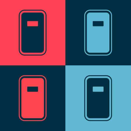 Pop art Police assault shield icon isolated on color background. Vectorのイラスト素材