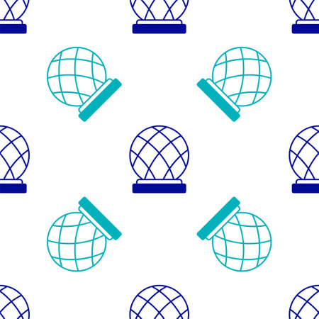 Blue Montreal Biosphere icon isolated seamless pattern on white background. Vectorのイラスト素材