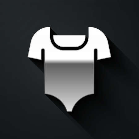 Silver Summer beach swimsuit icon isolated on black background. Beach women fashion. Long shadow style. Vectorのイラスト素材
