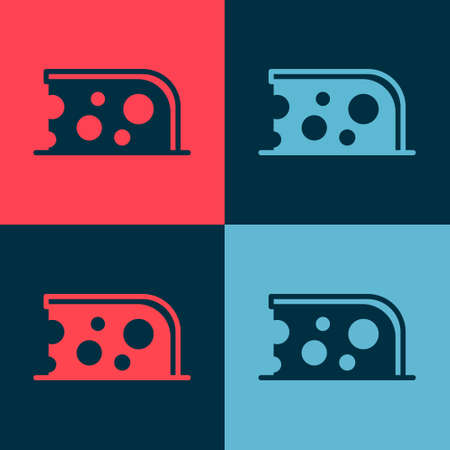 Pop art Cheese icon isolated on color background. Vectorのイラスト素材