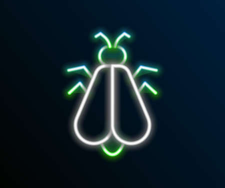 Glowing neon line Mosquito icon isolated on black background. Colorful outline concept. Vectorのイラスト素材