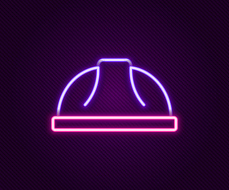 Glowing neon line Worker safety helmet icon isolated on black background. Colorful outline concept. Vectorのイラスト素材