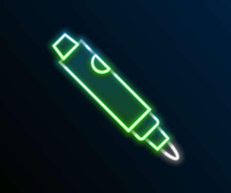 Glowing neon line Marker pen icon isolated on black background. Colorful outline concept. Vectorのイラスト素材