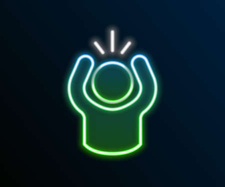 Glowing neon line Anger icon isolated on black background. Anger, rage, screaming concept. Colorful outline concept. Vectorのイラスト素材