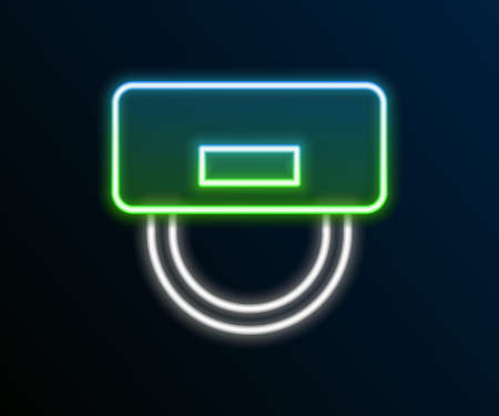 Glowing neon line Bellboy hat icon isolated on black background. Hotel resort service symbol. Colorful outline concept. Vectorのイラスト素材