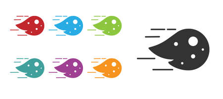 Black Fireball icon isolated on white background. Set icons colorful. Vectorのイラスト素材