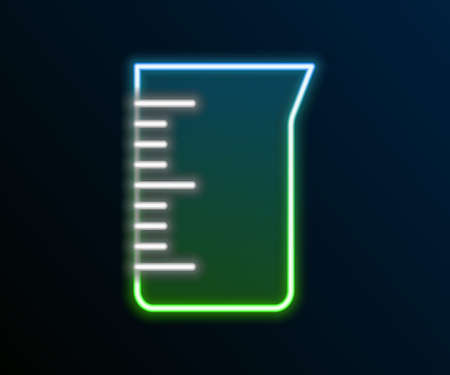Glowing neon line Laboratory glassware or beaker icon isolated on black background. Colorful outline concept. Vectorのイラスト素材