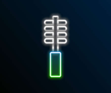 Glowing neon line Toilet brush icon isolated on black background. Cleaning service concept. Colorful outline concept. Vectorのイラスト素材