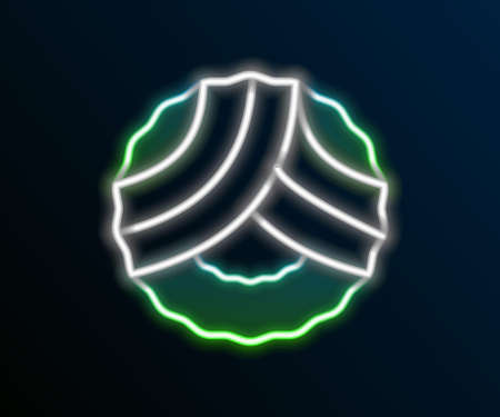 Glowing neon line Memorial wreath icon isolated on black background. Funeral ceremony. Colorful outline concept. Vectorのイラスト素材