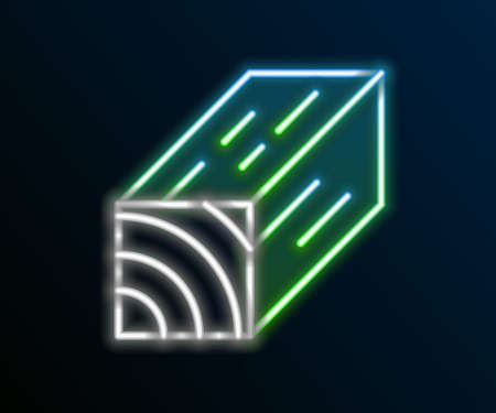 Glowing neon line Two-handed saw icon isolated on black background. Colorful outline concept. Vectorのイラスト素材