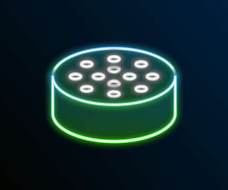 Glowing neon line Water sensor icon isolated on black background. Colorful outline concept. Vectorのイラスト素材