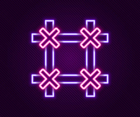 Glowing neon line Prison window icon isolated on black background. Colorful outline concept. Vectorのイラスト素材