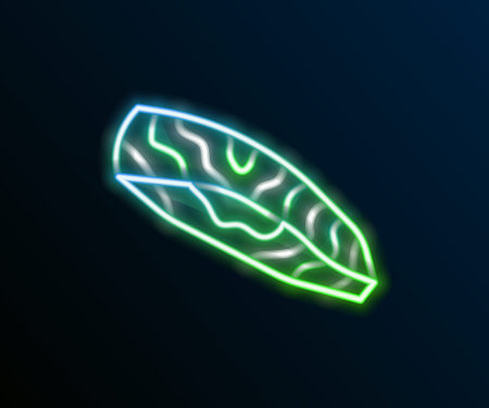 Glowing neon line Fish steak icon isolated on black background. Colorful outline concept. Vectorのイラスト素材