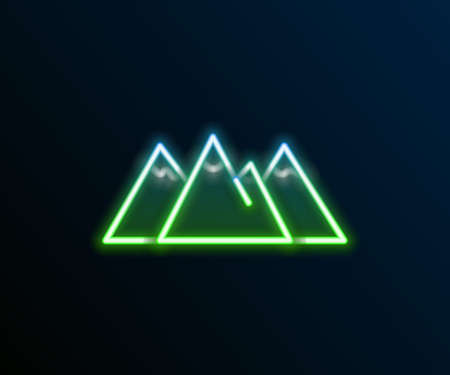 Glowing neon line Canadian maple leaf icon isolated on black background. Canada symbol maple leaf. Colorful outline concept. Vectorのイラスト素材