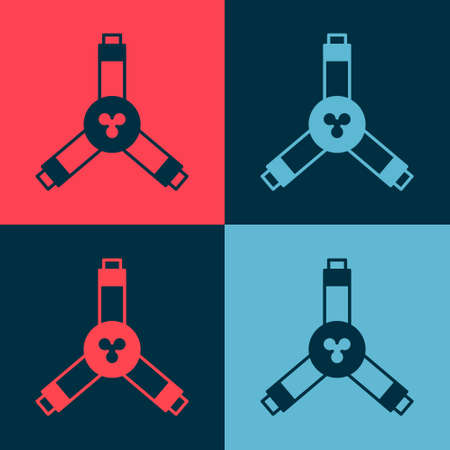 Pop art Skateboard Y-tool icon isolated on color background. Vectorのイラスト素材