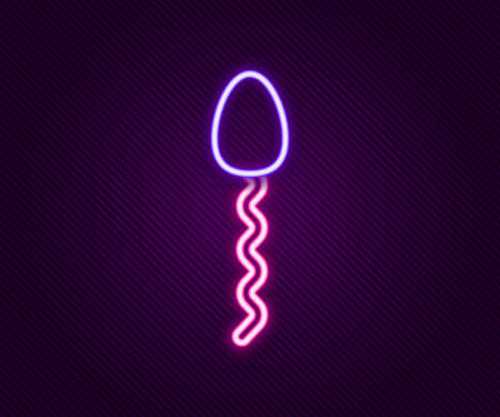 Glowing neon line Sperm icon isolated on black background. Colorful outline concept. Vectorのイラスト素材