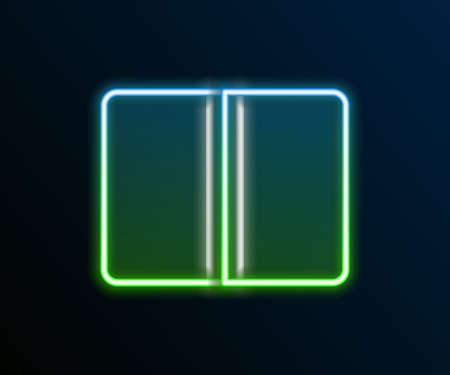 Glowing neon line Textile fabric roll icon isolated on black background. Roll, mat, rug, cloth, carpet or paper roll icon. Colorful outline concept. Vectorのイラスト素材