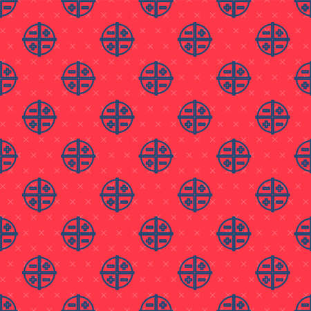 Blue line XYZ Coordinate system icon isolated seamless pattern on red background. XYZ axis for graph statistics display. Vectorのイラスト素材