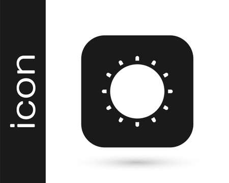 Black Sun icon isolated on white background. Vectorのイラスト素材