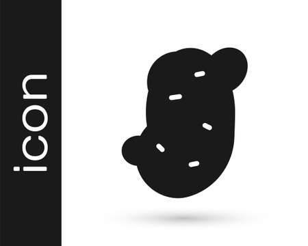 Black Potato icon isolated on white background. Vectorのイラスト素材
