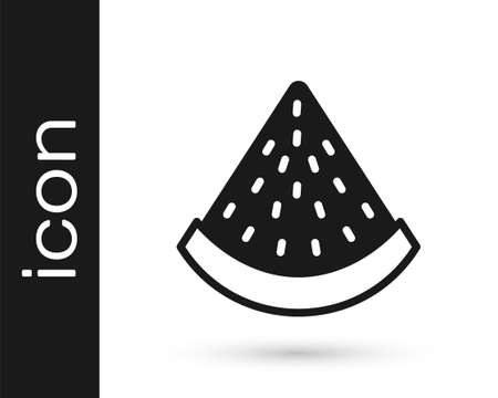 Black Watermelon icon isolated on white background. Vectorのイラスト素材