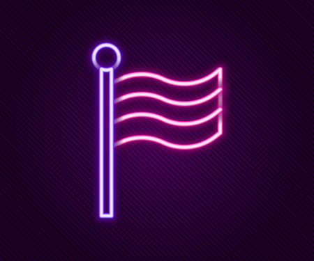 Glowing neon line Flag Of Egypt icon isolated on black background. Colorful outline concept. Vectorのイラスト素材
