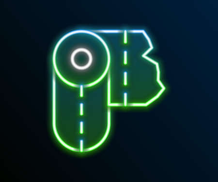 Glowing neon line Paper towel roll icon isolated on black background. Colorful outline concept. Vectorのイラスト素材