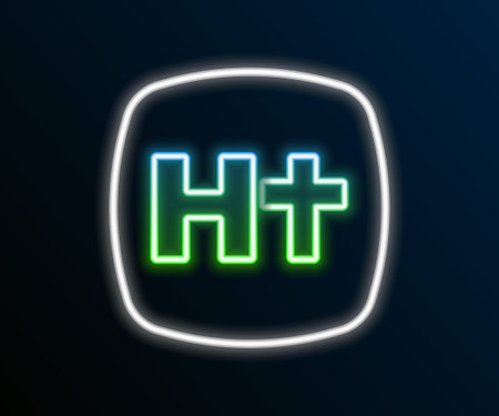 Glowing neon line Christian cross icon isolated on black background. Church cross. Colorful outline concept. Vectorのイラスト素材