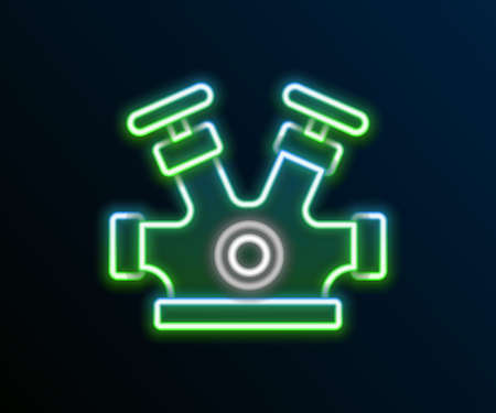 Glowing neon line Fire hydrant icon isolated on black background. Colorful outline concept. Vector